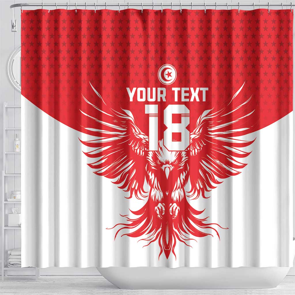 Custom Tunisia Football Shower Curtain Eagles of Carthage Spirit - African Pride