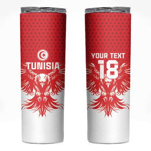 Custom Tunisia Football Skinny Tumbler Eagles of Carthage Spirit - African Pride
