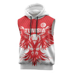 Custom Tunisia Football Sleeveless Hoodie Eagles of Carthage Spirit - African Pride