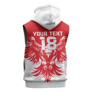 Custom Tunisia Football Sleeveless Hoodie Eagles of Carthage Spirit - African Pride