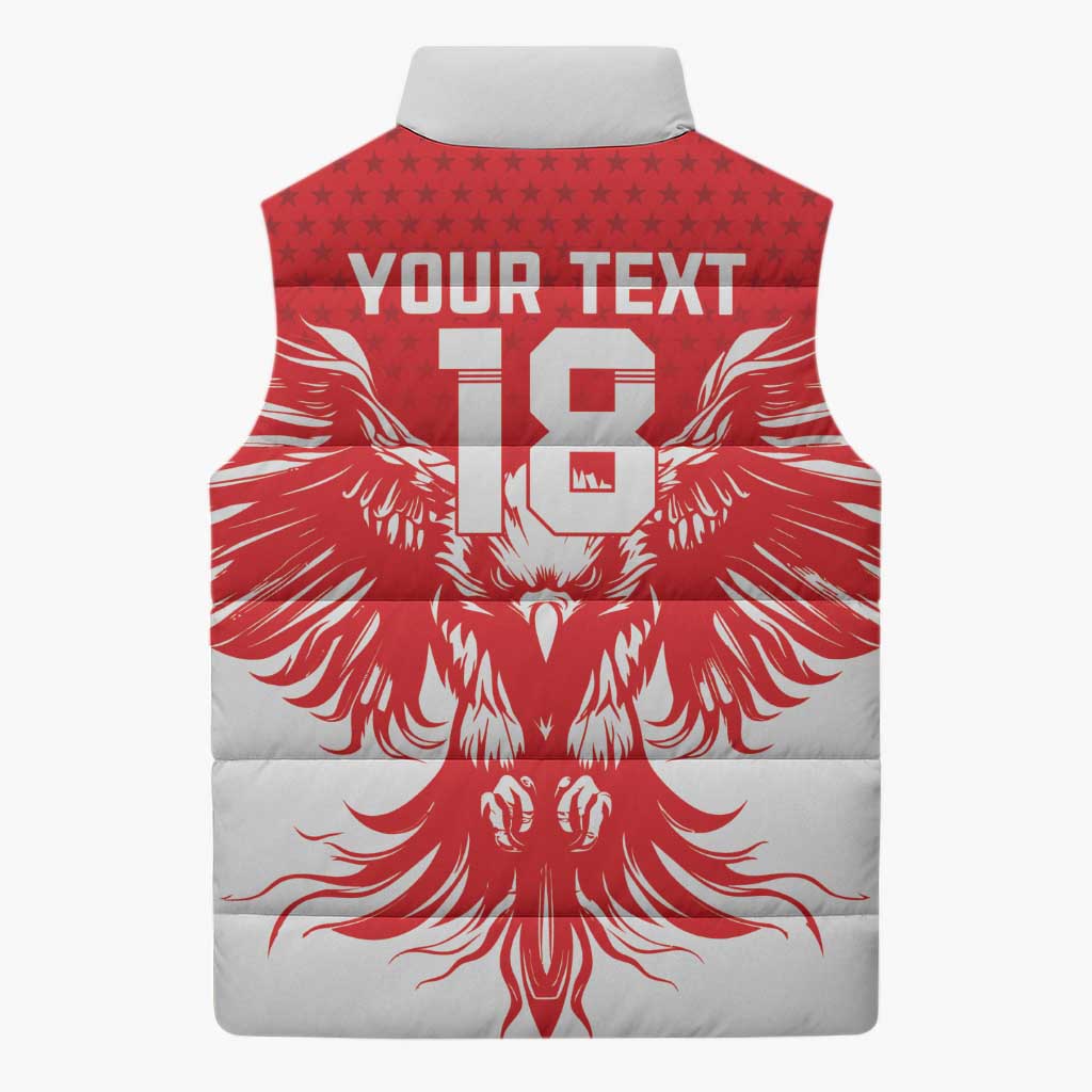 Custom Tunisia Football Sleeveless Puffer Jacket Eagles of Carthage Spirit - African Pride