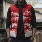 Custom Tunisia Football Sleeveless Puffer Jacket Eagles of Carthage Spirit - African Pride