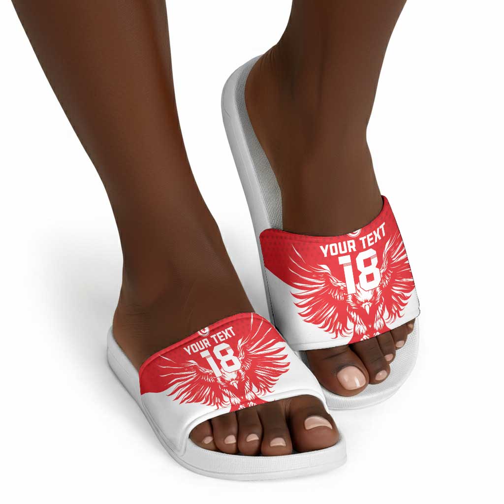 Custom Tunisia Football Slide Sandals Eagles of Carthage Spirit - African Pride