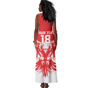 Custom Tunisia Football Tank Maxi Dress Eagles of Carthage Spirit - African Pride