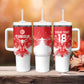 Custom Tunisia Football Tumbler With Handle Eagles of Carthage Spirit - African Pride