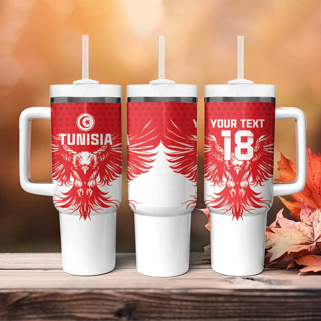 Custom Tunisia Football Tumbler With Handle Eagles of Carthage Spirit - African Pride