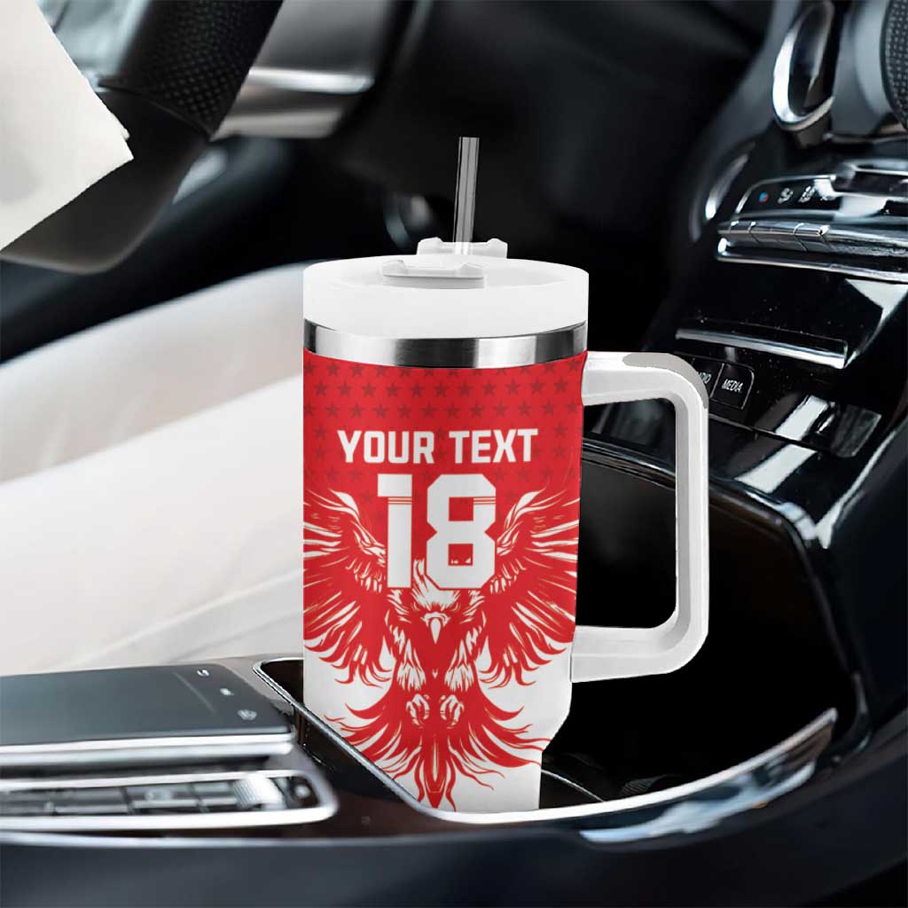 Custom Tunisia Football Tumbler With Handle Eagles of Carthage Spirit - African Pride