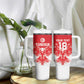 Custom Tunisia Football Tumbler With Handle Eagles of Carthage Spirit - African Pride