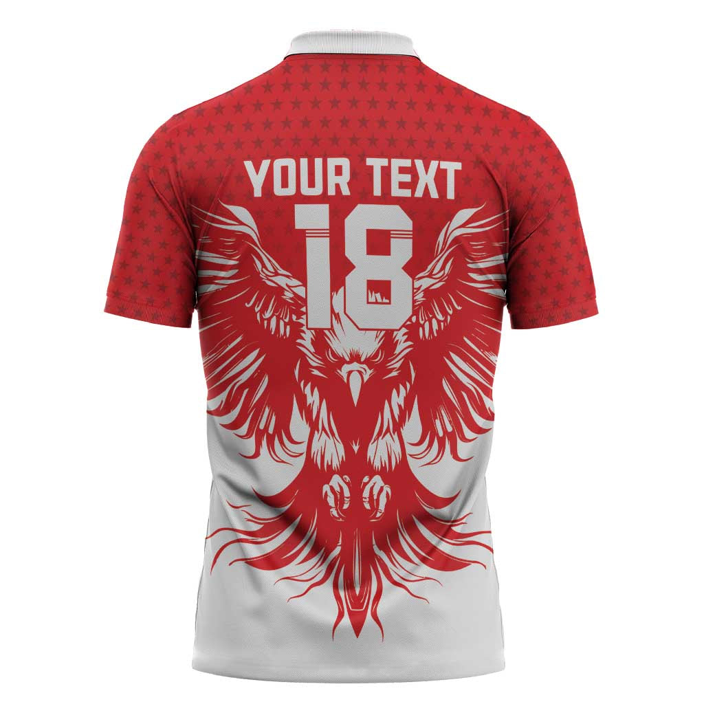 Custom Tunisia Football Zipper Polo Shirt Eagles of Carthage Spirit - African Pride