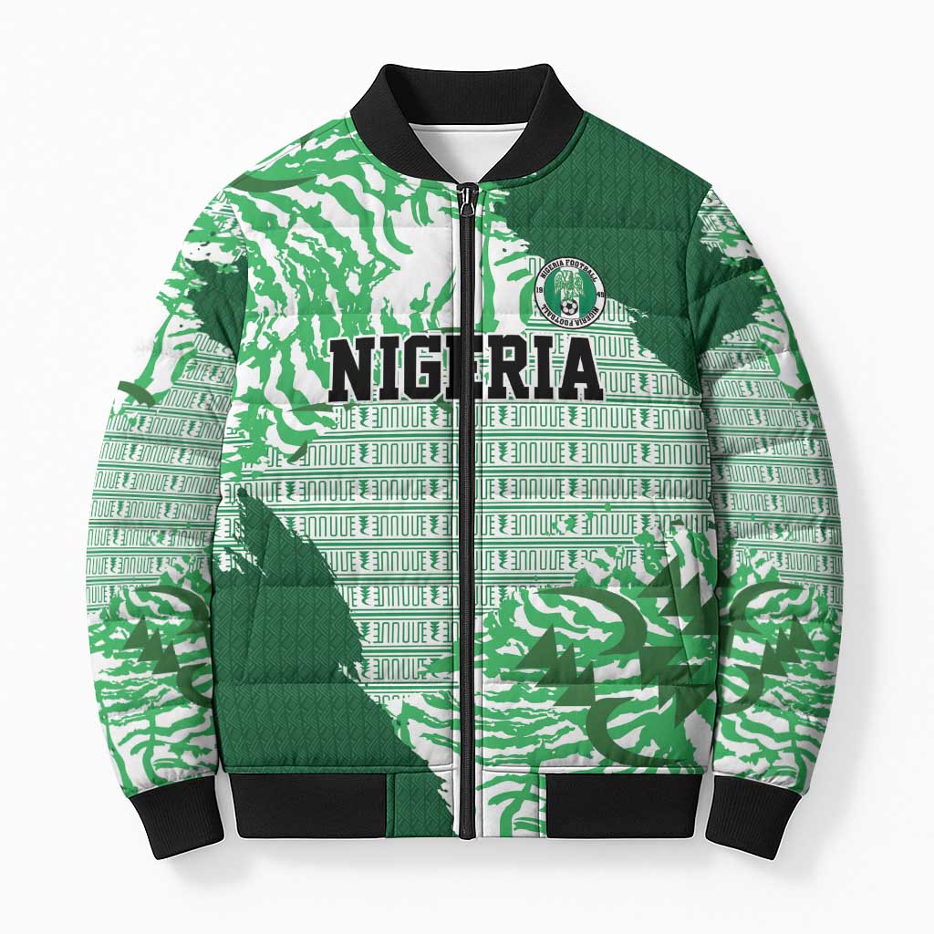 Custom Nigeria Fooball Bomber Puffer Jacket Super Eagles National Pride