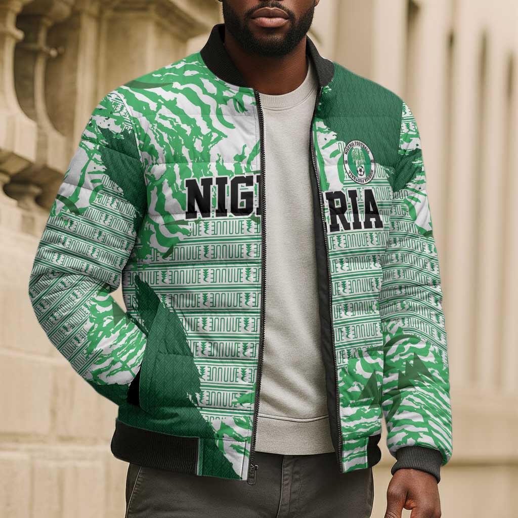 Custom Nigeria Fooball Bomber Puffer Jacket Super Eagles National Pride