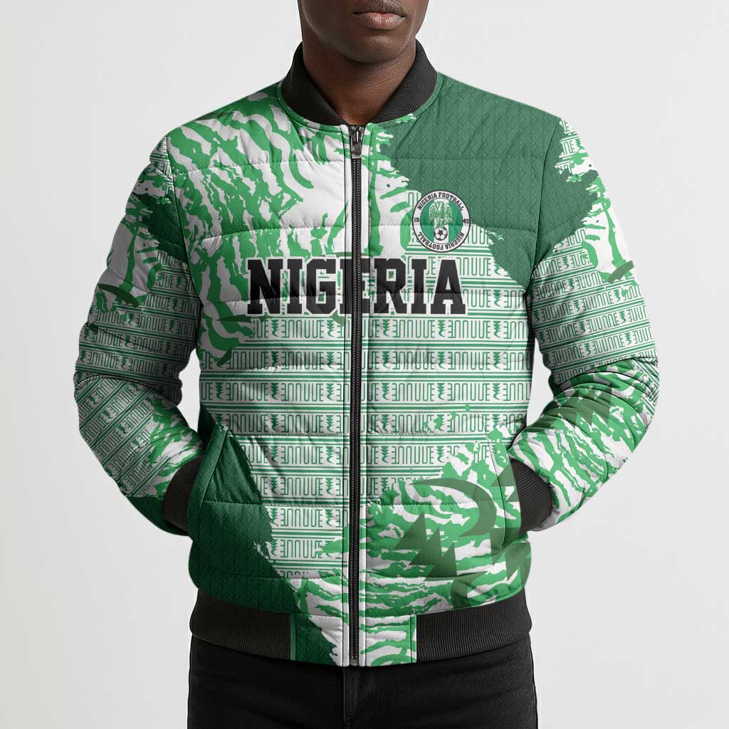 Custom Nigeria Fooball Bomber Puffer Jacket Super Eagles National Pride