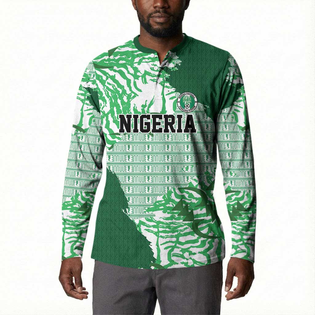 Custom Nigeria Fooball Button Sweatshirt Super Eagles National Pride