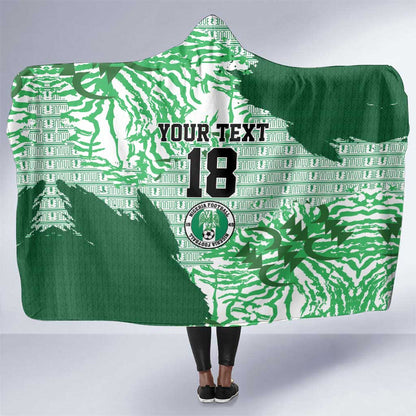 Custom Nigeria Fooball Hooded Blanket Super Eagles National Pride
