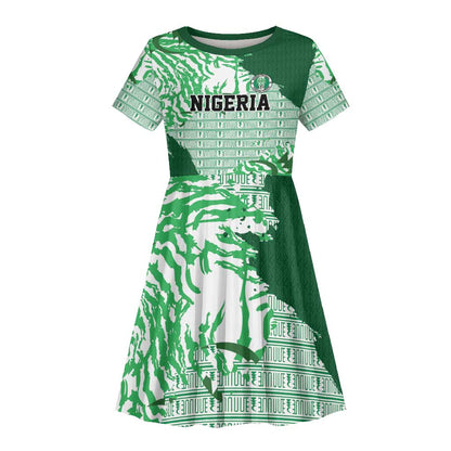 Custom Nigeria Fooball Kid Short Sleeve Dress Super Eagles National Pride