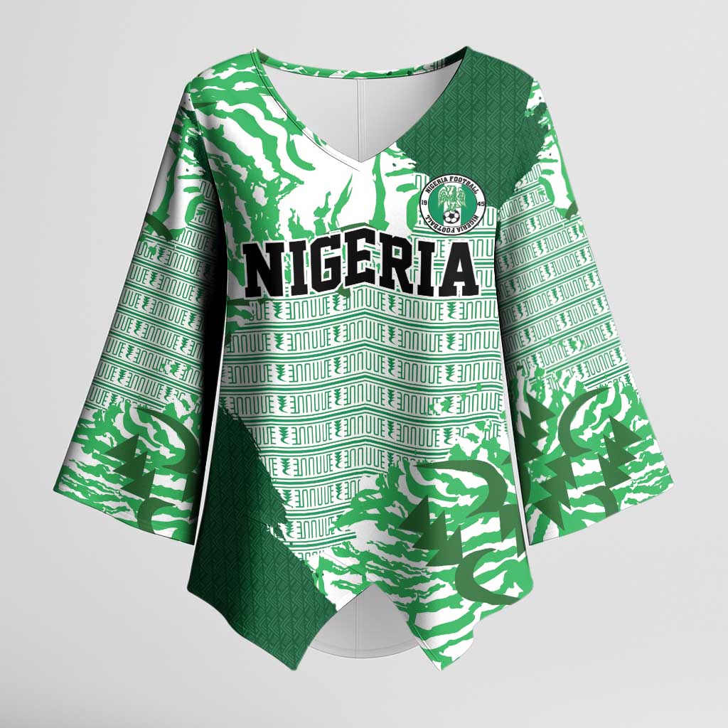 Custom Nigeria Fooball Kimono Sleeve Blouse Super Eagles National Pride