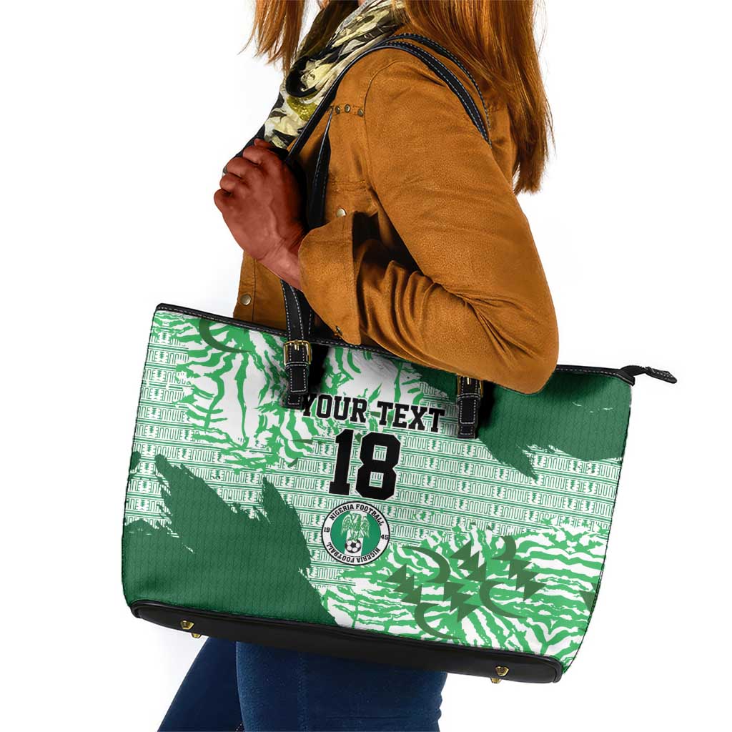 Custom Nigeria Fooball Leather Tote Bag Super Eagles National Pride