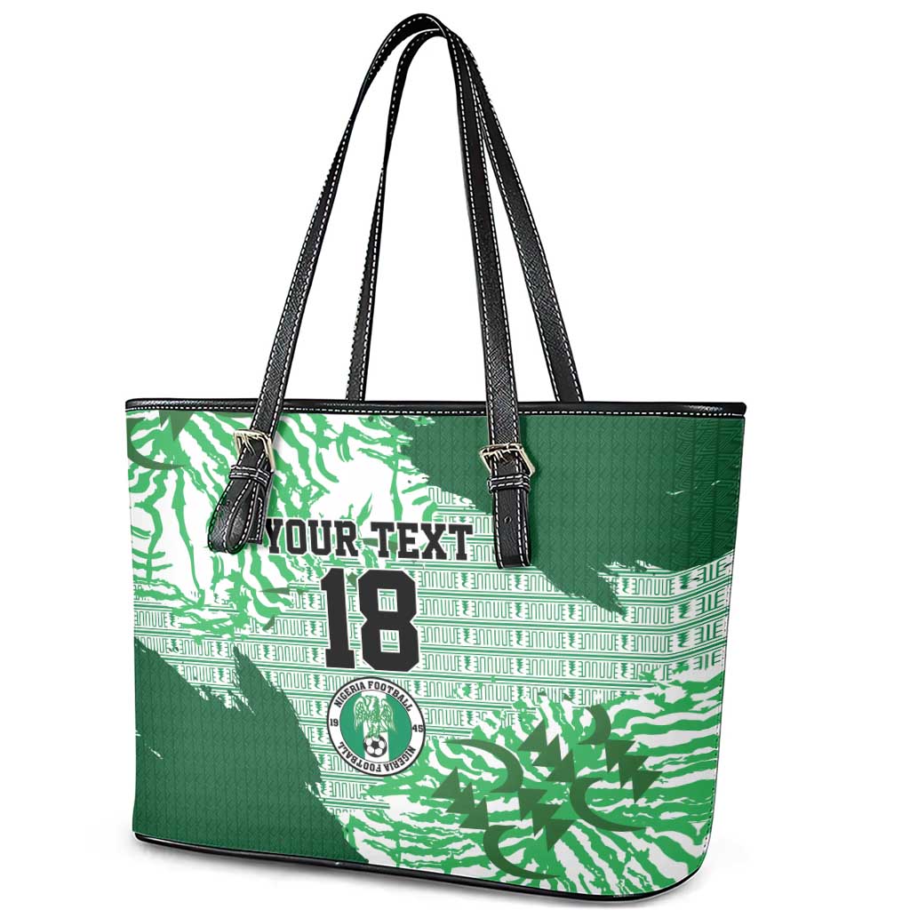 Custom Nigeria Fooball Leather Tote Bag Super Eagles National Pride