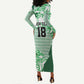 Custom Nigeria Fooball Long Sleeve Bodycon Dress Super Eagles National Pride