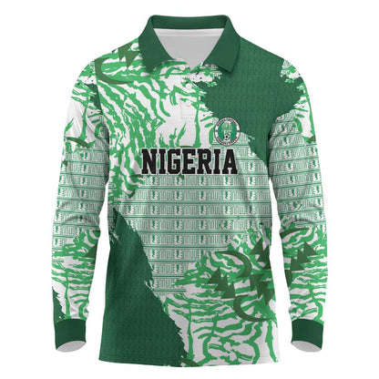 Custom Nigeria Fooball Long Sleeve Polo Shirt Super Eagles National Pride