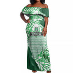 Custom Nigeria Fooball Off Shoulder Maxi Dress Super Eagles National Pride