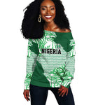 Custom Nigeria Fooball Off Shoulder Sweater Super Eagles National Pride