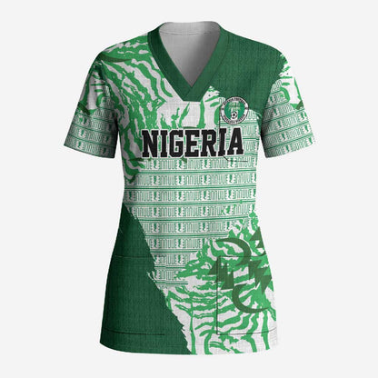 Custom Nigeria Fooball Scrub Top Super Eagles National Pride