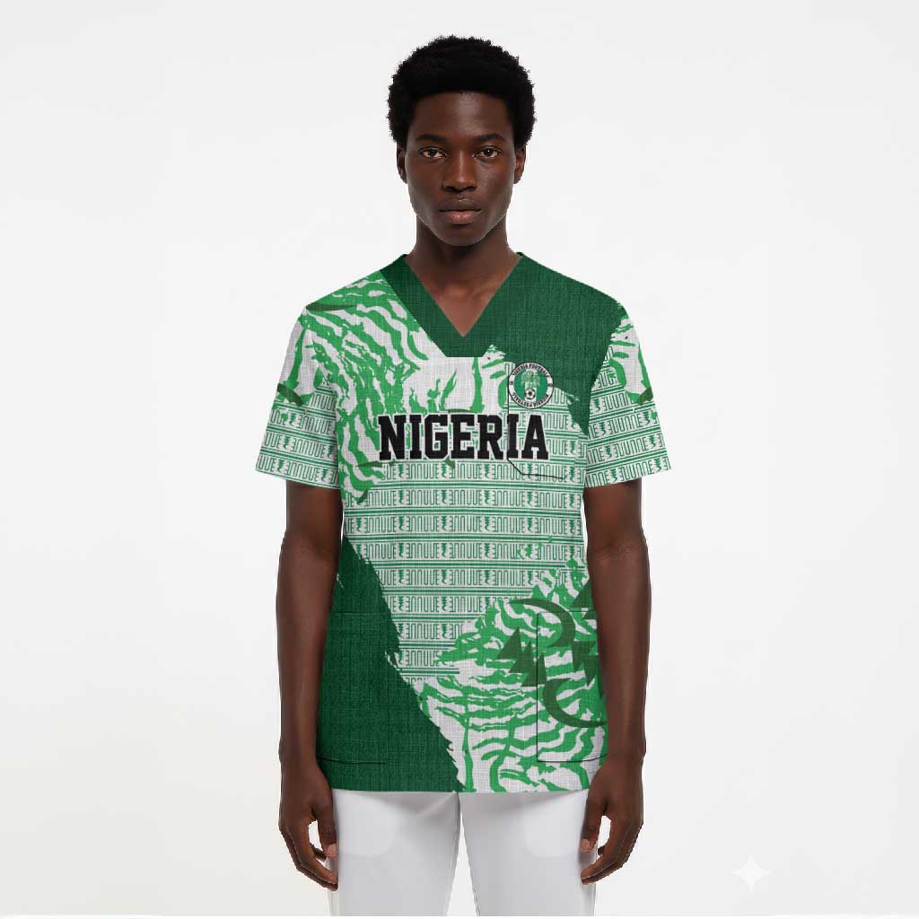 Custom Nigeria Fooball Scrub Top Super Eagles National Pride