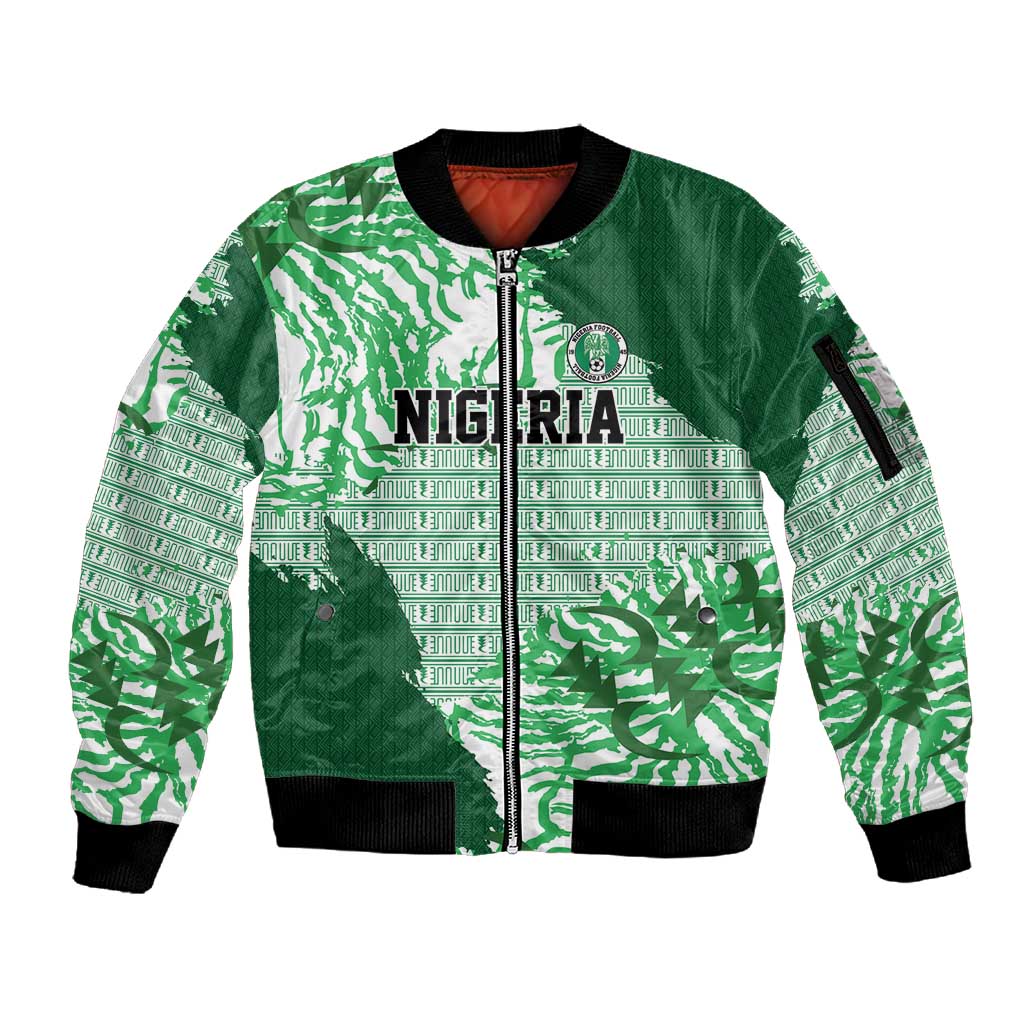 Custom Nigeria Fooball Sleeve Zip Bomber Jacket Super Eagles National Pride