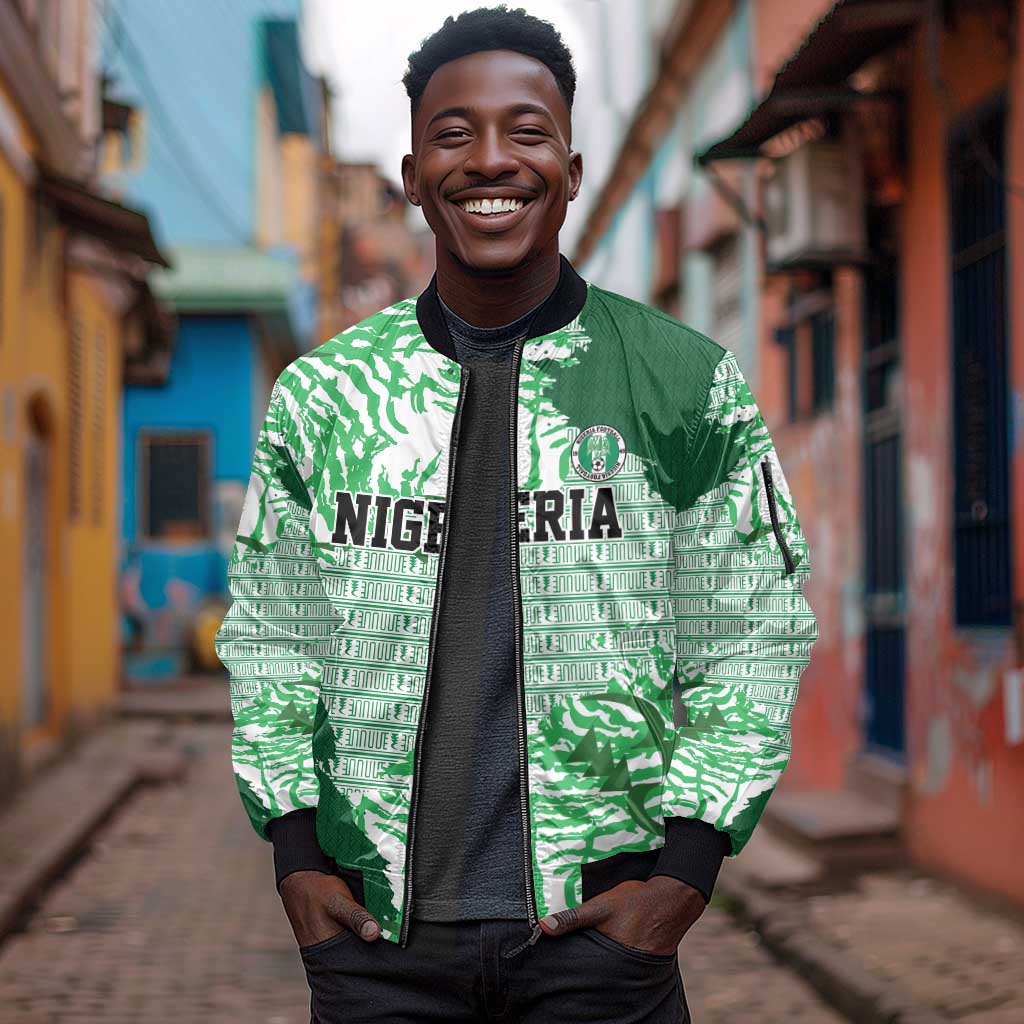 Custom Nigeria Fooball Sleeve Zip Bomber Jacket Super Eagles National Pride