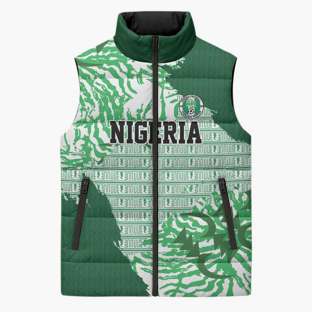 Custom Nigeria Fooball Sleeveless Puffer Jacket Super Eagles National Pride