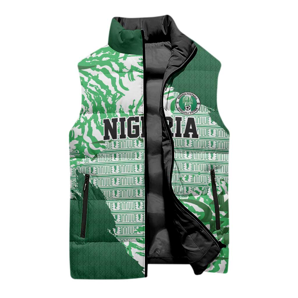 Custom Nigeria Fooball Sleeveless Puffer Jacket Super Eagles National Pride