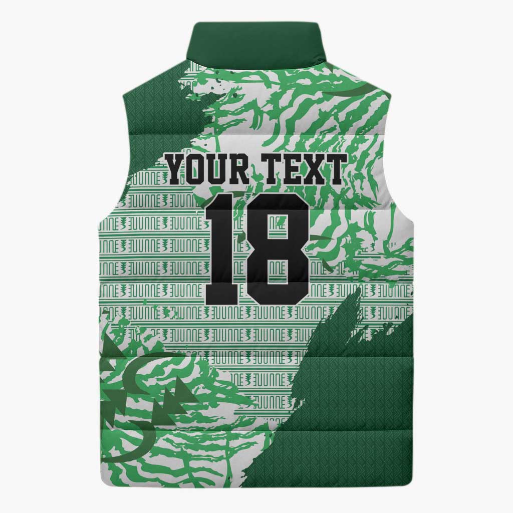 Custom Nigeria Fooball Sleeveless Puffer Jacket Super Eagles National Pride