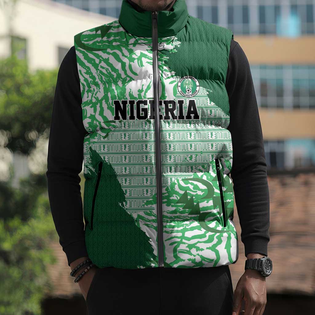 Custom Nigeria Fooball Sleeveless Puffer Jacket Super Eagles National Pride