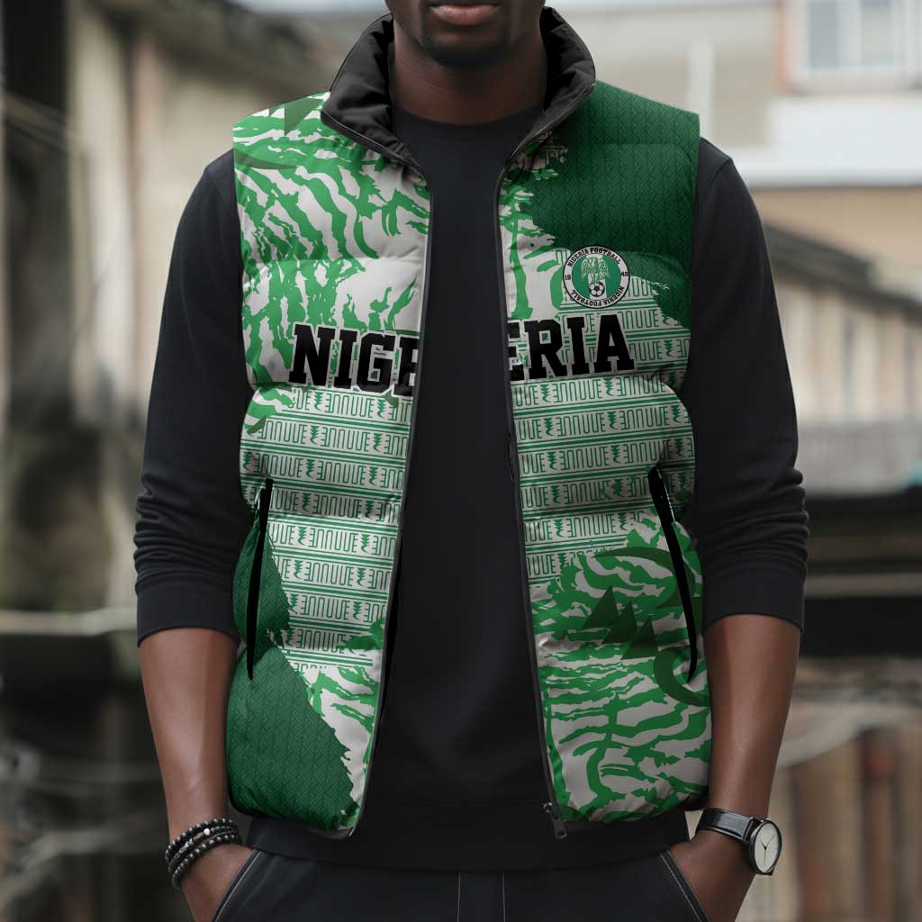 Custom Nigeria Fooball Sleeveless Puffer Jacket Super Eagles National Pride