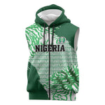 Custom Nigeria Fooball Sleeveless Zip Hoodie Super Eagles National Pride