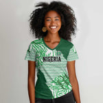 Custom Nigeria Fooball Women V-Neck T-Shirt Super Eagles National Pride