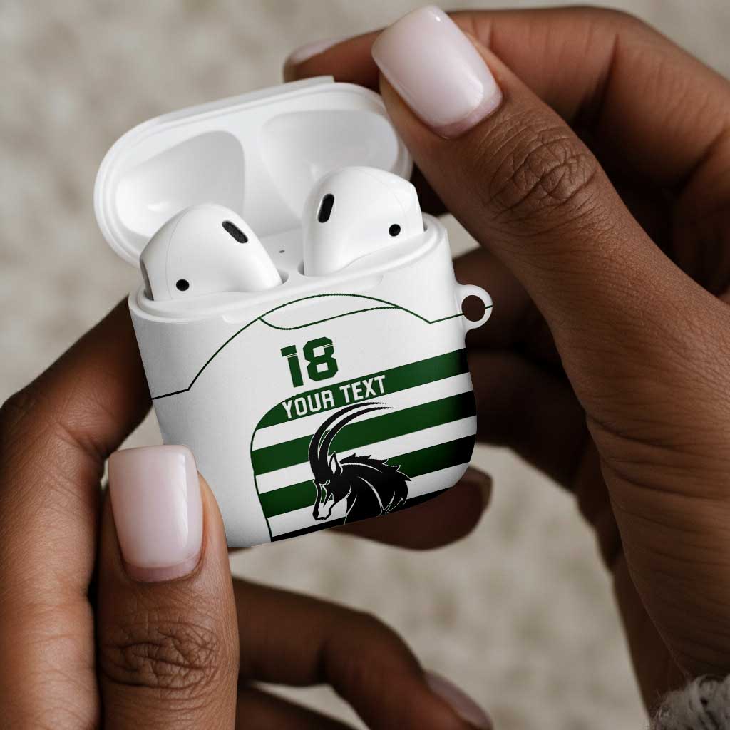 Custom Zimbabwe Sables Rugby AirPods Case Go Champion