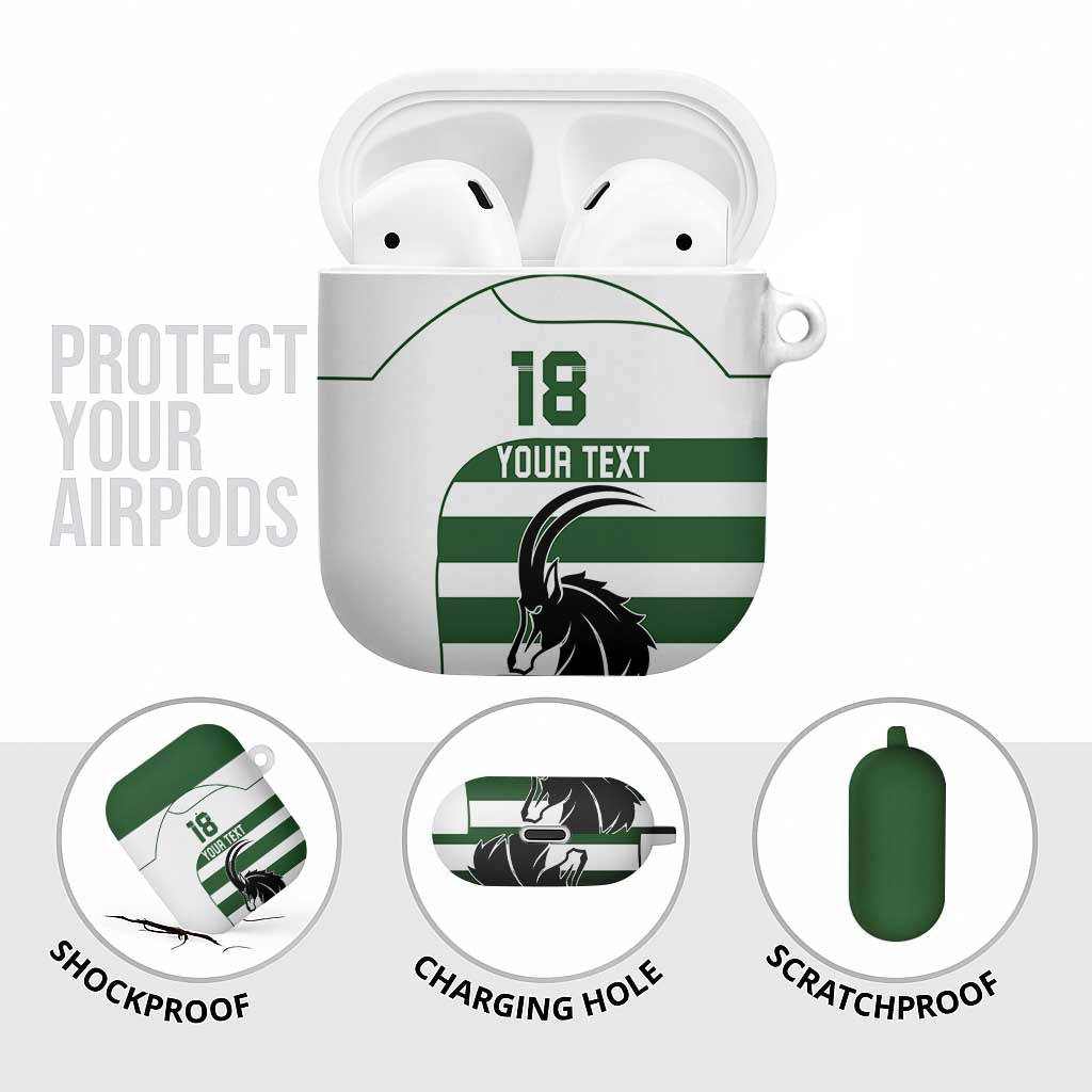 Custom Zimbabwe Sables Rugby AirPods Case Go Champion