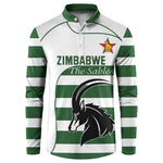 Custom Zimbabwe Sables Rugby Button Sweatshirt Go Champion