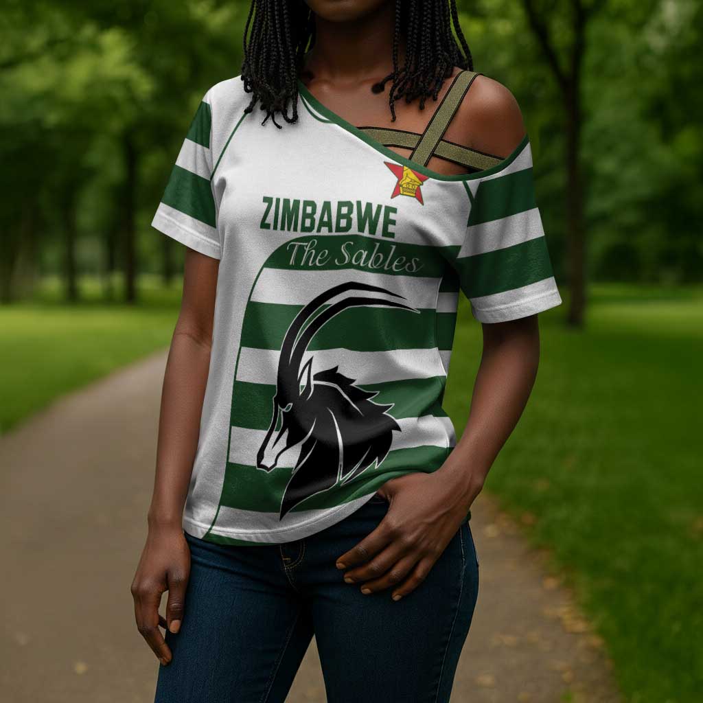 Custom Zimbabwe Sables Rugby Cross Shoulder Shirt Go Champion