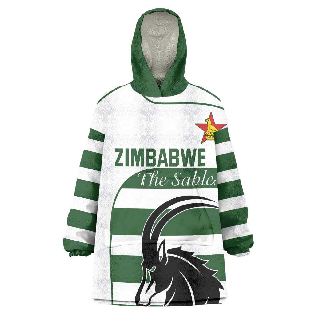 Custom Zimbabwe Sables Rugby Kid Wearable Blanket Hoodie Go Champion - African Pride