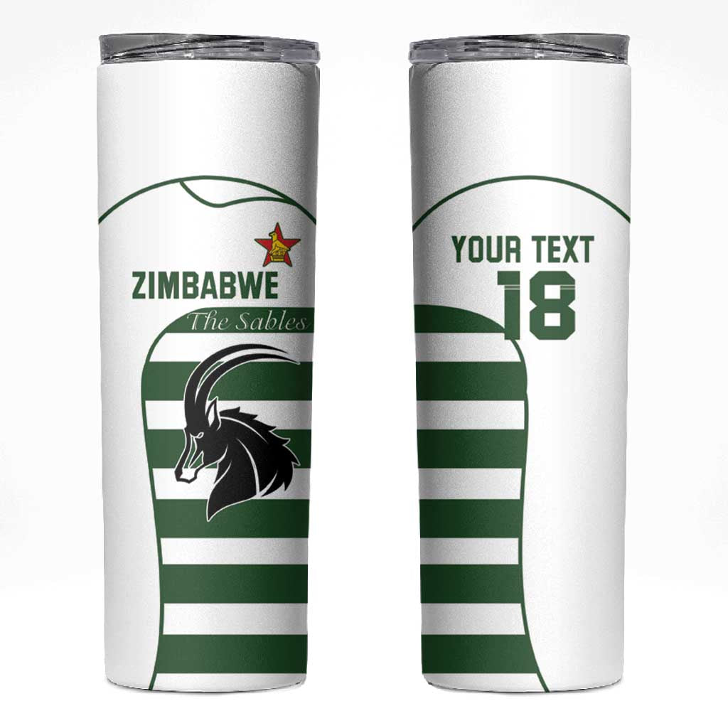 Custom Zimbabwe Sables Rugby Skinny Tumbler Go Champion - African Pride