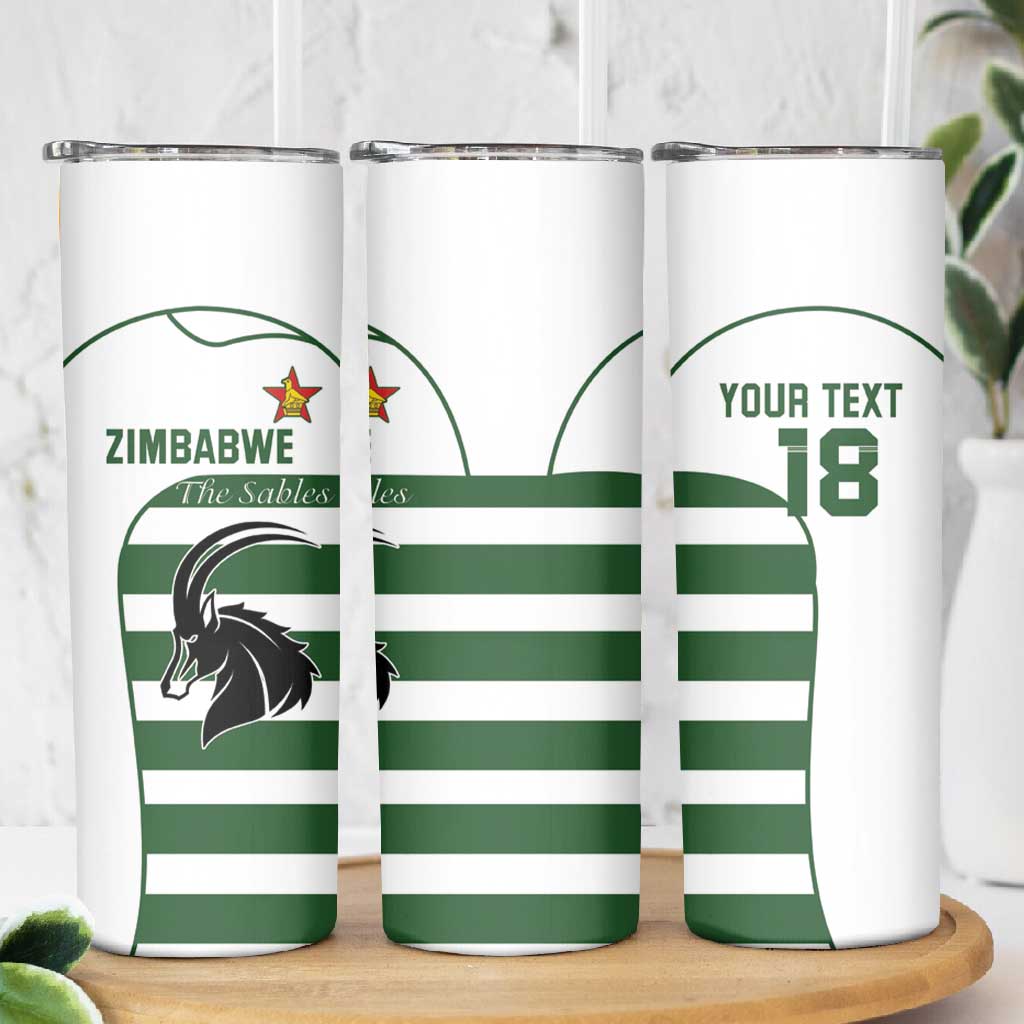 Custom Zimbabwe Sables Rugby Skinny Tumbler Go Champion - African Pride