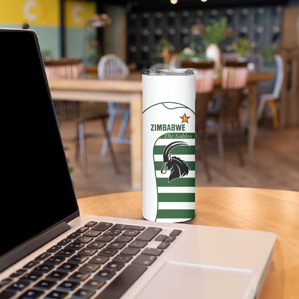 Custom Zimbabwe Sables Rugby Skinny Tumbler Go Champion - African Pride