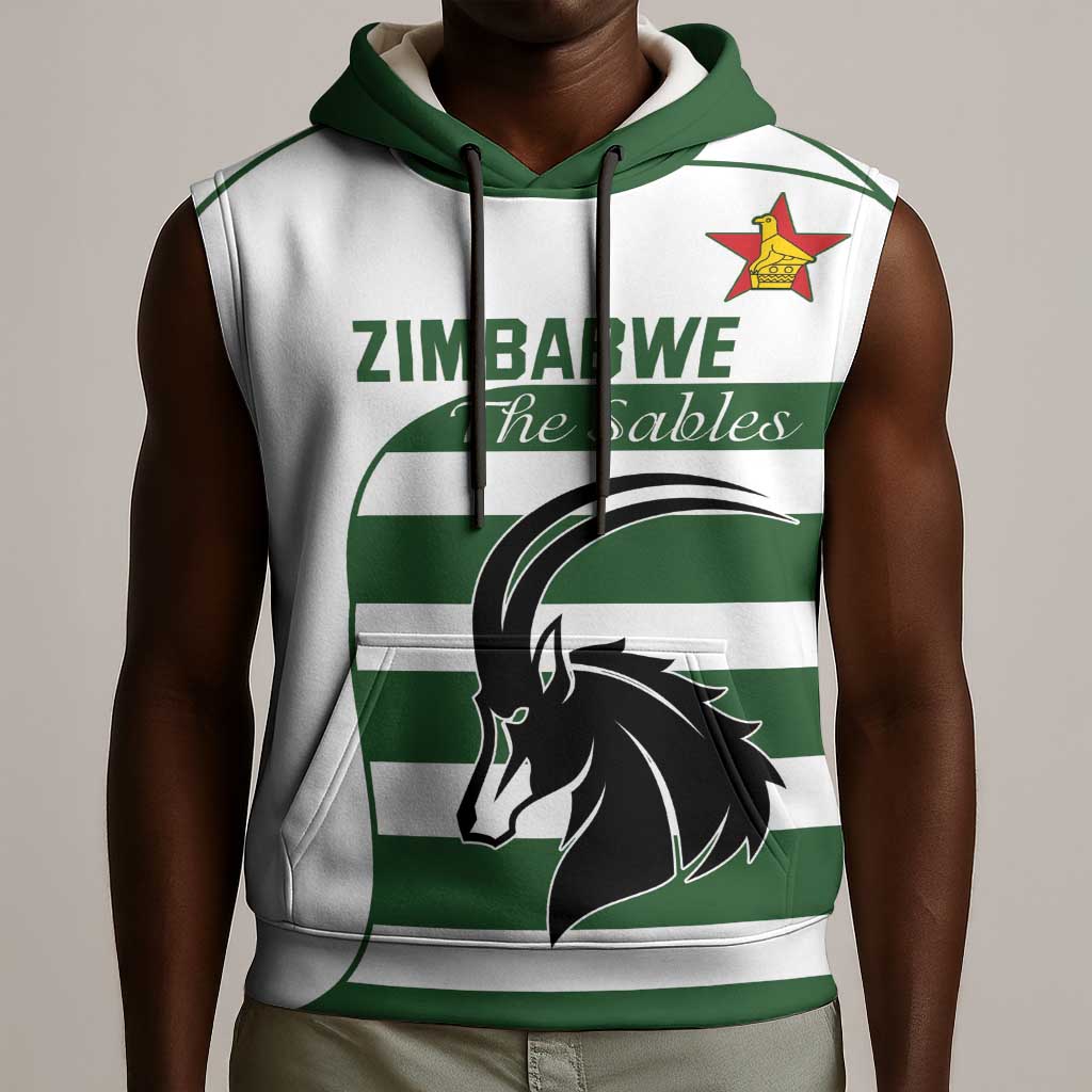 Custom Zimbabwe Sables Rugby Sleeveless Hoodie Go Champion - African Pride