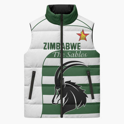 Custom Zimbabwe Sables Rugby Sleeveless Puffer Jacket Go Champion
