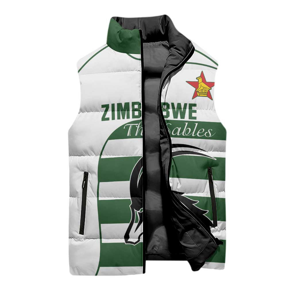 Custom Zimbabwe Sables Rugby Sleeveless Puffer Jacket Go Champion
