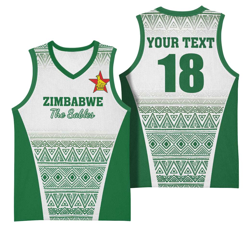 Custom Zimbabwe Sables Rugby Basketball Jersey African Patterns LT18