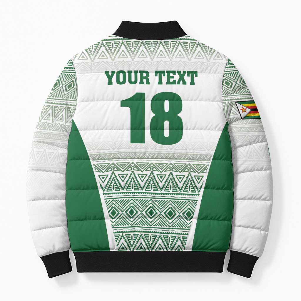 Custom Zimbabwe Sables Rugby Bomber Puffer Jacket African Patterns